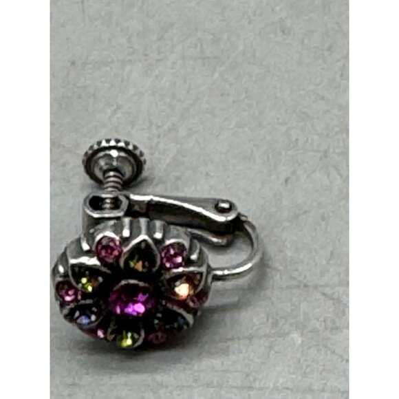 Mariana twist floral handmade crystals blue green silver tone E-1401 29 READ NEW - Picture 3 of 6